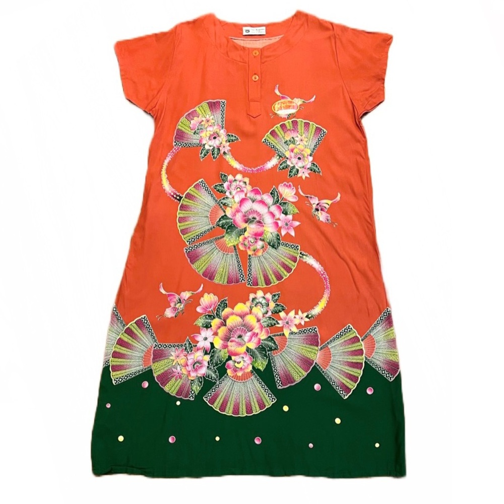 Tropical Floral Caftan Style Dress